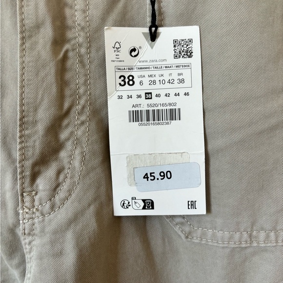 NWT Zara TRF Straight High Rise Cargo - Picture 6 of 6